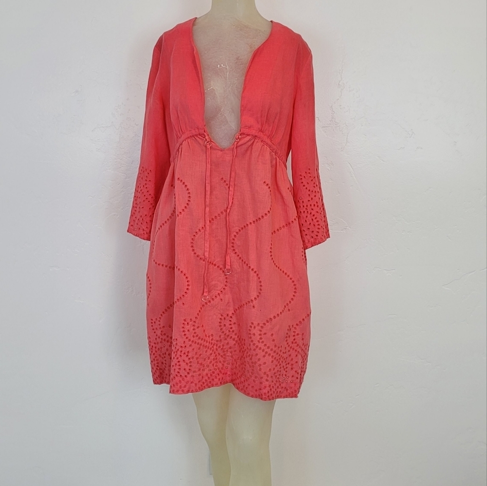 DVF Soleil swim linen coral cover up